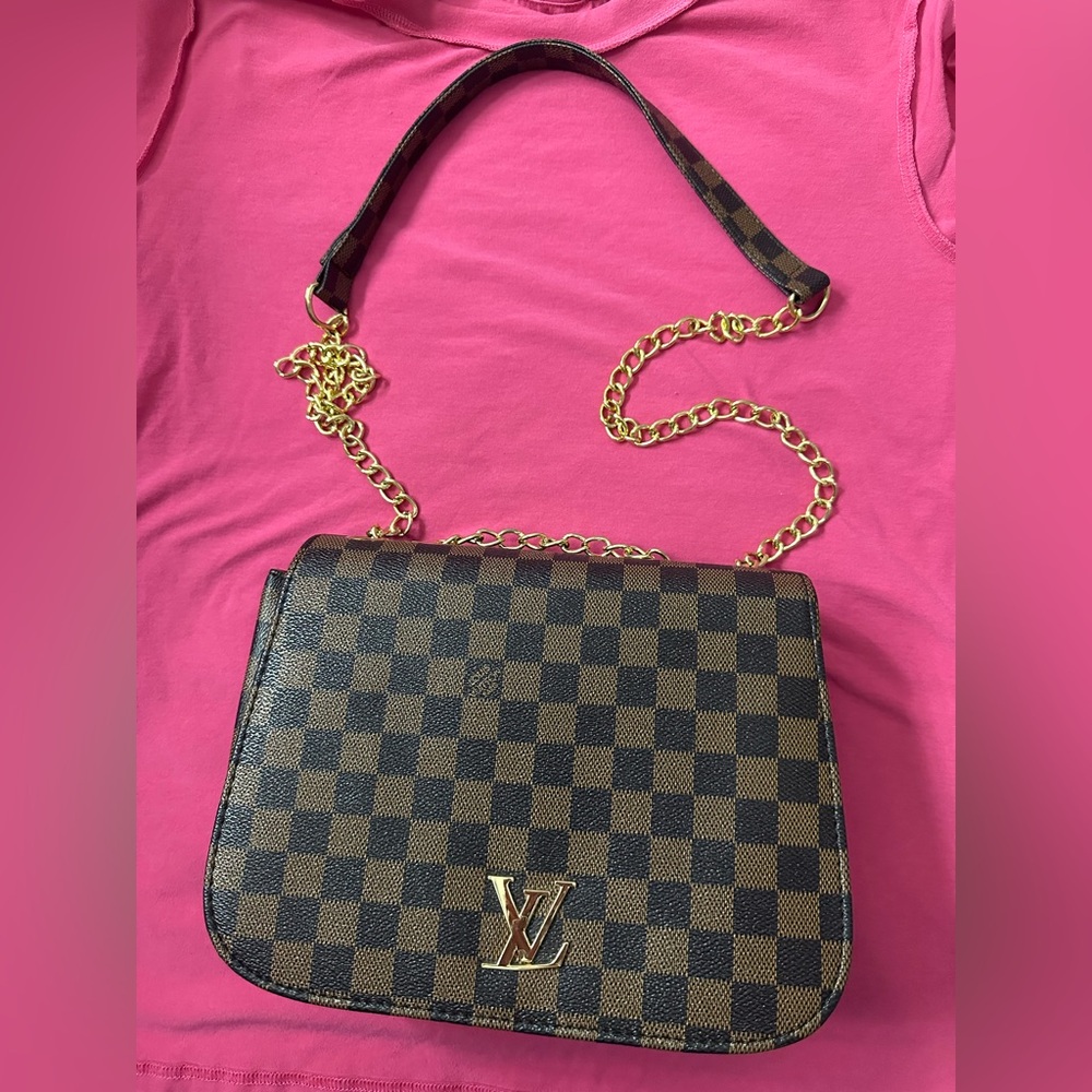 FAKE Louis Checkered Brown Crossbody